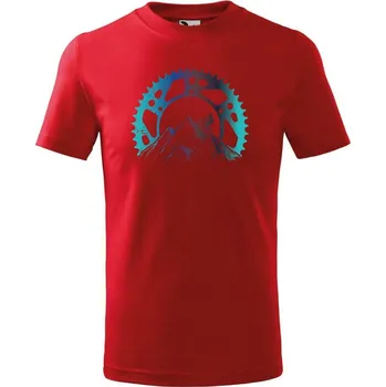 Dětská móda DOBRÝ TRIKO Dětské tričko s potiskem Horská jízda Velikost: 146/10 let, Barva: Červená