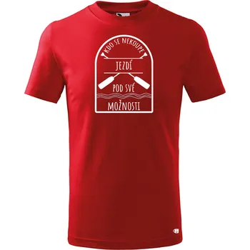Dětské vodácké tričko s potiskem Pod své možnosti Velikost: 110 cm/4 roky, Barva: Červená