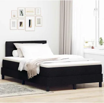 Postel vidaXL Postel s boxspringem s matrací s čelo Černá 120 x 200 cm textil [3338603]