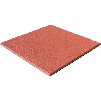 Bezpečnostní hladké gumové desky z recyklované pryže 50 x 50 x 2,5 cm, červená