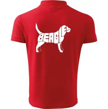 Pánská košile Bígl - nápis v těle - Polokošile pánská Pique Polo 203 - L ( Červená )