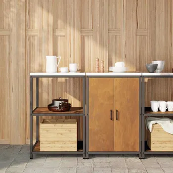 Kuchyňská linka vidaXL Kuchyňská skladovací sada 2 pcs Rezavá Povětrnostně odolná ocel [3392693]