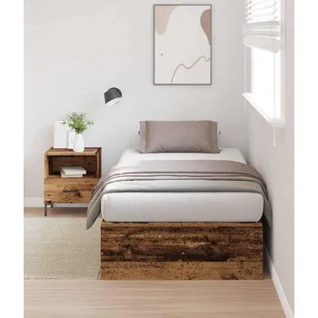 Ložnice vidaXL Rám postele s úložným prostorem Staré dřevo 80 x 200 cm [3335339]