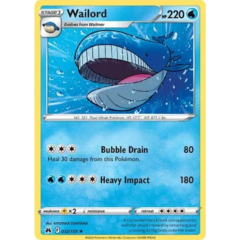 Sběratelská karetní hra Wailord 032/159 - Crown Zenith Typ karty: Reverse Holo