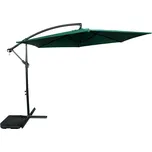 Aga Konzolový zahradní slunečník MR2025, stabilní, průměr 300 cm, výška 240 cm, tyč 48 mm, tmavě zelená, ocel, Polyester, mechanické ovládání