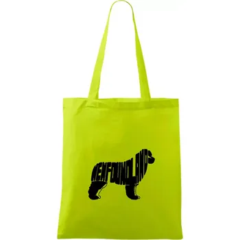 Novofundlandský pes - nápis v tělě - Taška bavlněná - 42 x 38 cm ( Limetková )