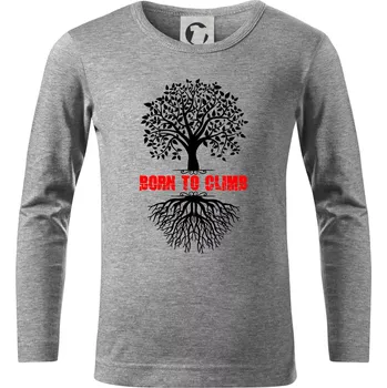 Chlapecké tričko Born to climb - Triko dětské Long Sleeve - 104-110cm / 3-4 roky ( Tmavě šedý melír )