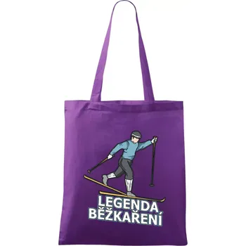 Legenda běžkaření - Taška bavlněná - 42 x 38 cm ( Fialová )