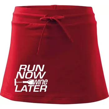 Dámská sukně Run now Wine later - Sportovní sukně - two in one - L ( Červená )