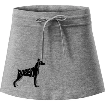 Dámská sukně Dobrmans - nápis v tělě - Sportovní sukně - two in one - XL ( Tmavě šedý melír )