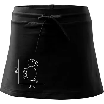 Dámská sukně Cat bird diagram - Sportovní sukně - two in one - XL ( Černá )