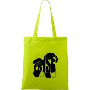 Bišonek - fries nápis v těle - Taška bavlněná - 42 x 38 cm ( Limetková )