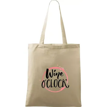 Nákupní taška wine o clock - Taška bavlněná - 42 x 38 cm ( Naturální )