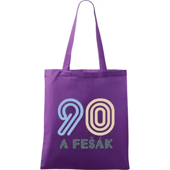 90 a fešák - Taška bavlněná - 42 x 38 cm ( Fialová )