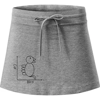 Dámská sukně Cat bird diagram - Sportovní sukně - two in one - M ( Tmavě šedý melír )