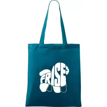 Bišonek - fries nápis v těle - Taška bavlněná - 42 x 38 cm ( Petrolejová )