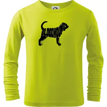Chlapecké oblečení Bloodhound nápis v těle - Triko dětské Long Sleeve - 146 cm/10 let ( Limetková )