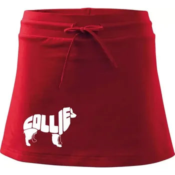 Dámská sukně Border kolie písmo v těle - Sportovní sukně - two in one - XS ( Červená )