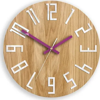 Hodiny Nástěnné hodiny Slim Mit hnědo-fialové