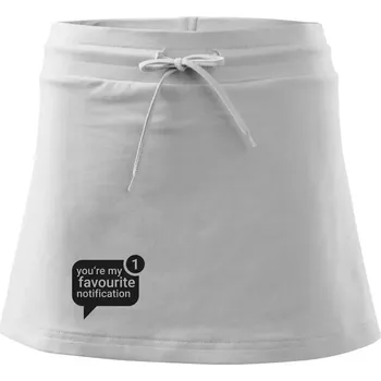 Dámská sukně You're my favourite notification - Sportovní sukně - two in one - XS ( Bílá )