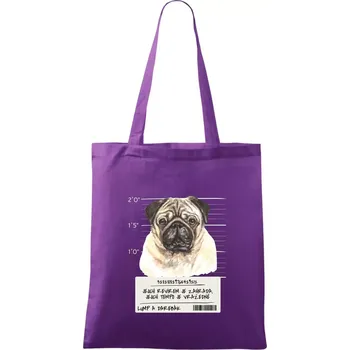 Lump a darebák mopsík - Taška bavlněná - 42 x 38 cm ( Fialová )