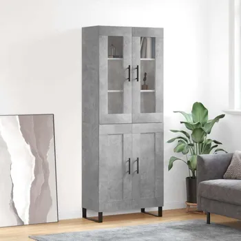 Organizace kuchyně vidaXL Skříň highboard 69,5 x 34 x 180 cm kompozitní dřevo [3198365] Barva: Betonová šedá