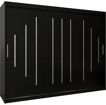 Šatní skříň Šatní skříň s posuvnými dveřmi YORK - 250x200cm -Černá-