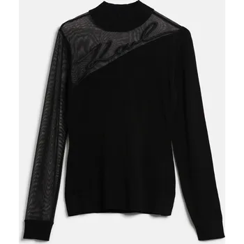 Dámský svetr ROLÁK KARL LAGERFELD KARL SIGNATURE MOCK NECK BLACK
