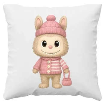 Žertovný předmět Panenka Bubu ve svetru - polštář s potiskem – dárek pro fanoušky Labubu- Tričkový.cz