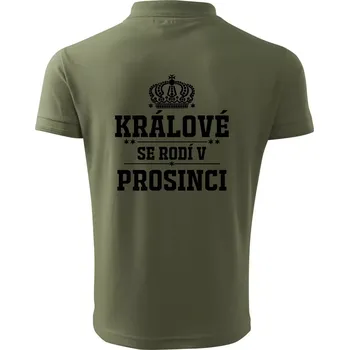 Pánská košile Králové se rodí v prosinci - Polokošile pánská Pique Polo 203 - XL ( Khaki )