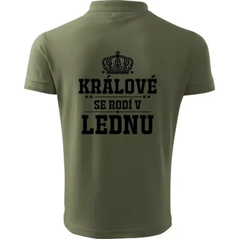 Pánská košile Králové se rodí v lednu - Polokošile pánská Pique Polo 203 - 5XL ( Khaki )