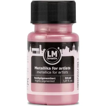 Vodová barva LM-Kreativ Metallika pro umělce metalická akrylová barva pastelově růžová 50 ml