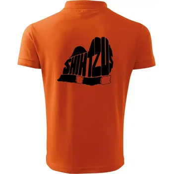 Pánská košile Shih-tzu - nápis v těle - Polokošile pánská Pique Polo 203 - L ( Oranžová )
