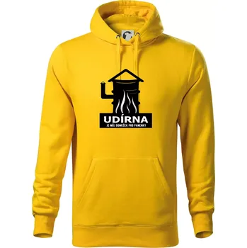 Pánská mikina Udírna je můj domeček pro panenky - Mikina pánská Cape s kapucí - 3XL ( Žlutá )