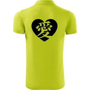 Pánská košile Láska japonština čínština - Polokošile Victory sportovní (dresovina) - 2XL ( Limetková )