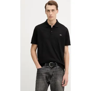 Pánské tričko Bavlněné polo tričko Paul&Shark Knitwear 99311000 černá 99X, vel. M