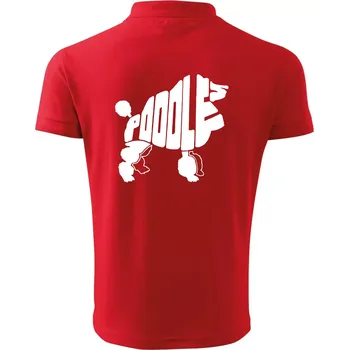 Pánská košile Pudl - nápis v těle - Polokošile pánská Pique Polo 203 - XL ( Červená )