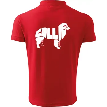 Pánská košile Border kolie písmo v těle - Polokošile pánská Pique Polo 203 - XL ( Červená )