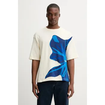 Bavlněné tričko Desigual PANCHO pánské, béžová barva, 25WMTK01 01X, vel. S