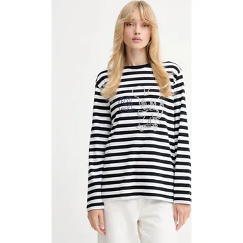 Pánské tričko Bavlněné tričko s dlouhým rukávem ZADIG&VOLTAIRE černá barva, JWTS02839 99A, vel. L