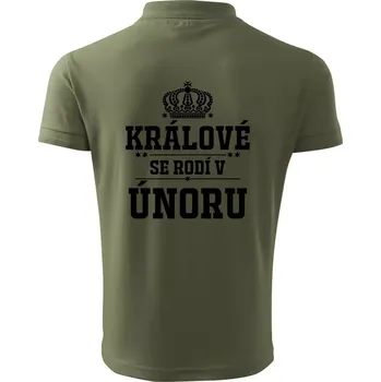 Pánská košile Králové se rodí v únoru - Polokošile pánská Pique Polo 203 - 4XL ( Khaki )