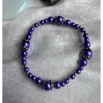 Náramek Alada beauty Perličkový náramek Princess stříbrná + ostrá fialová