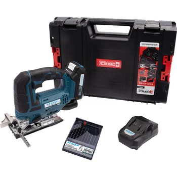 Přímočará pila XTLINE XT102735-1B2B / Aku přímočará pila 18V, baterie, nabíječka, pilové plátky, box