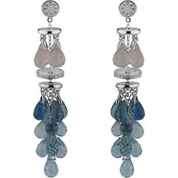 Náušnice Náušnice s diamanty, růženíny a topazy Courteously Innocent