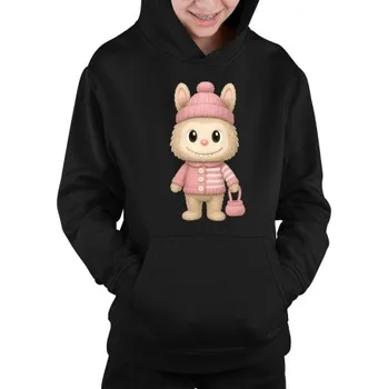 Žertovný předmět Tričkový.cz - Panenka Bubu ve svetru - dětská mikina s kapucí – dárek pro fanoušky Labubu