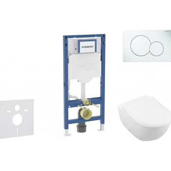 GEBERIT - Duofix Set předstěnové instalace, klozetu Subway 2.0 a sedátka softclose, tlačítko Sigma01, alpská bílá SANI11CK3108