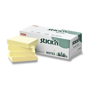Samolepící bloček Hopax Stick'n Notes FSC Pastel- samolepicí bloček - 38 x 51 mm, 12 x 100 l., pastelové žlutá