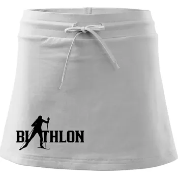 Dámská sukně Biathlon nápis - Sportovní sukně - two in one - S ( Bílá )