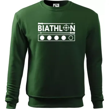 Chlapecké tričko Biathlon terč a hůlky - Mikina Essential dětská - 146 cm/10 let ( Lahvově zelená )