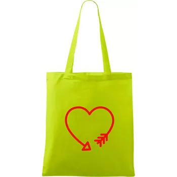 Srdce šíp - Taška bavlněná - 42 x 38 cm ( Limetková )